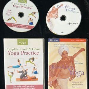 GAIAM Yoga Practice DVD Set with White and Orange Covers